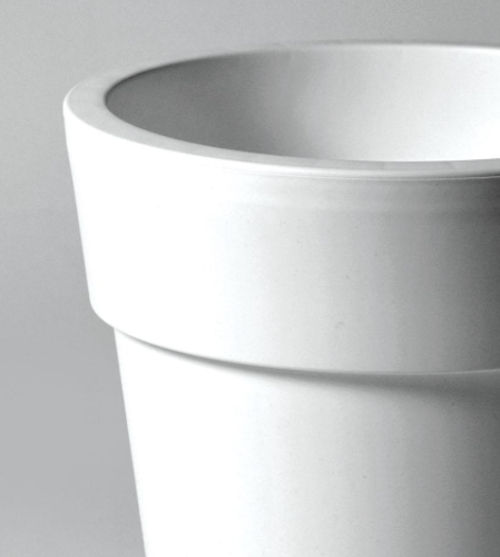 Buiten Bloempot Linea rond 45xh42 cm wit
